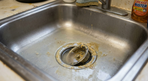 What Is the Difference Between Drain Cleaning and Sewer Cleaning in Staten Island? 4 Slow-draining kitchen sink in Staten
